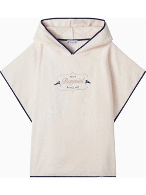 Bonpoint Ewen Beyaz %100 Pamuk Fleece Çocuk Panço