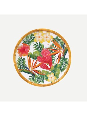 Les Jardins De La Comtesse Exotic Yeşil Kırmızı Melamin Kahvaltı Tabağı 23 cm
