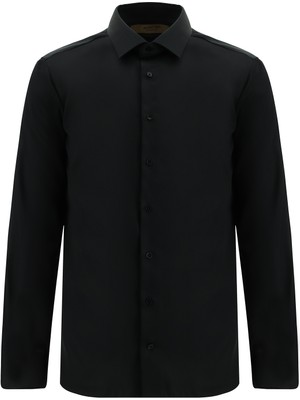 Abdullah Kiğılı Uzun Kol Slim Fit Dar Kesim Non Iron Klasik Saten Pamuk Gömlek