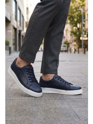 Al-Me Erkek İç Dış Hakiki Deri Ortopedik Rahat Taban Bağcıklı Ayarlanabilir Günlük Spor Ayakkabı