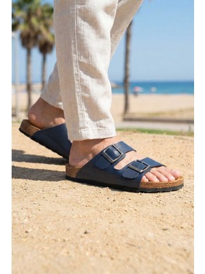 Gezer Paleng Mantar Taban Şiltesi Deri Erkek Terlik