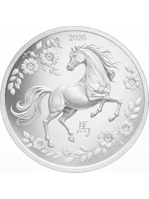 Agakulche Çin Takvimi At Yılı 2026 Gümüş Sikke Coin