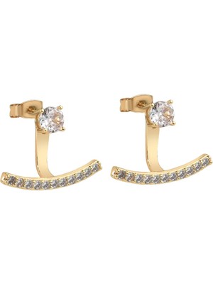 Cal's Taşlı Parçalı Gold Küpe