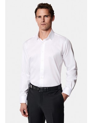 Abdullah Kiğılı Uzun Kol Non Iron Saten Klasik Pamuk Gömlek