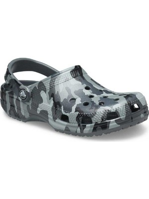 Crocs Classic Printed Camo Clog 206454-0IE Gri Terlik Erkek Kadın Sezonsuz Silikon/Plastik