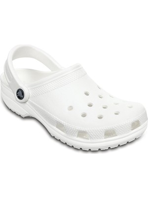 Crocs Classic 10001-100 Beyaz Terlik Erkekler İçin Silikon/Plastik Malzeme ile Su Dostu