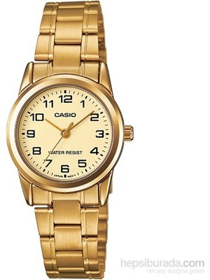 Casio LTP-V001G-9BUDF Standart Kadın Kol Saati Altın Renkli Çelik Kordon ve 3 ATM Suya Dayanıklılık