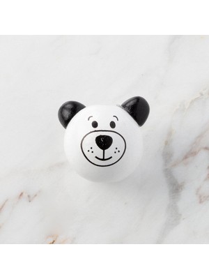 Mcg Loren 1 Adet Kulağı Siyah Ayı Figürlü Ahşap Boncuk