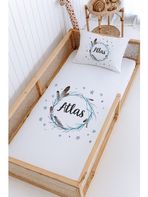 Özgürce Yıldız Desenli %100 Pamuk Montessori Yatak Pike Seti 100X200