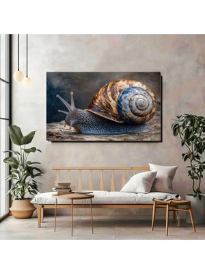 Artprinta Makro Salyangoz Kanvas Tablo – Doğa ve Minimal Sanat Duvar Dekoru