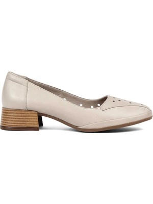 Celal Gültekin Kadın Vizon Kısa Kalın Topuklu Deri Ayakkabı