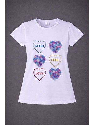 Dıgıl Kids Kız Çocuk T-Shirt Kalp Motifli
