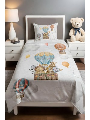 Özgürce Renkli Safari Balon Desenli Yatak Takımı, Rahat ve Şık Uyku Seti