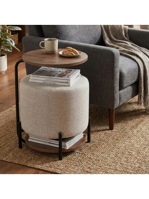 Vilinze Çok Amaçlı Metal C Sehpa Puf Seti