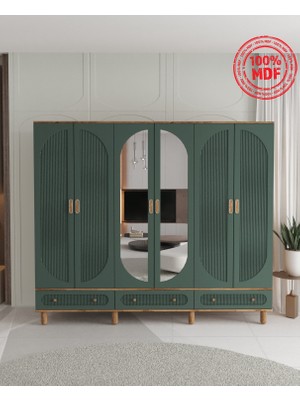 T&B Soho 6 Kapaklı Çekmeceli Gardırop - Tamamı Mdf