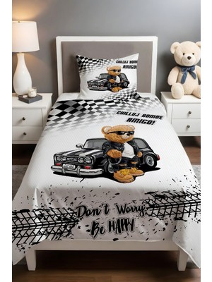 Özgürce Sevimli Ayı Teddy Desenli Pike Takımı, Yumuşak ve Rahat Uyku Seti