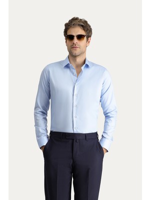 Kiğılı Uzun Kol Slim Fit Dar Kesim Non Iron Klasik Pamuklu Gömlek