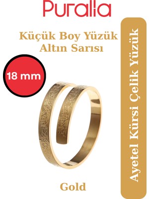 Puralia Küçük Boy Ayetel Kürsi Çelik Yüzük