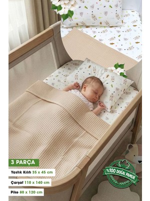 Özgürce Yumuşak ve Hafif Pamuklu Bebek Pike Takımı, Oeko-Tex Sertifikalı, Rahat Uyku