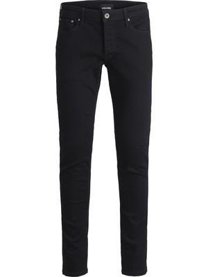 Jack & Jones Erkek Pantolon 12152346 Dar Paça Günlük Stil Desenli Siyah Renk
