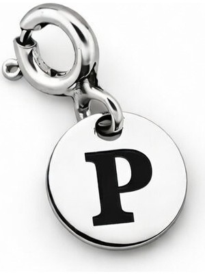 Silveranka 925 Ayar Gümüş P Harfi Kolye Ucu - Charm