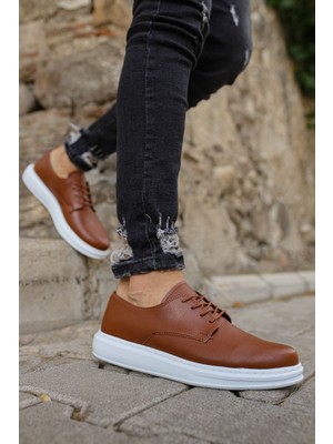 Roof Atelier Erkek Taba Bağcıklı Klasik Günlük Ayakkabı - 003 - Cbt Pelle Classica