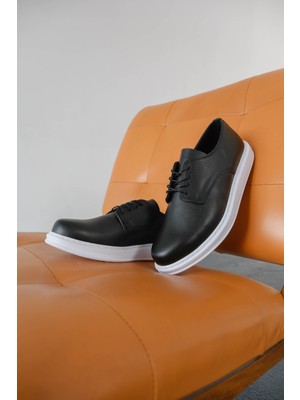 Roof Atelier Erkek Siyah Bağcıklı Klasik Günlük Ayakkabı - 003 - Cbt Pelle Classica