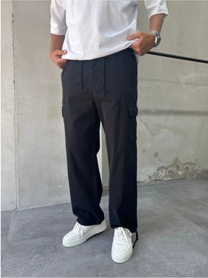 Difransel Jeans Erkek Rahat Kalıp Kargo Baggy Pantolon