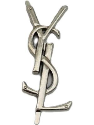 Angel Çanta Aksesuar 7x3 cm Gümüş Ysl Metal Plaka Etiket Süs