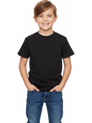 Canegem Basic Tişört – Kısa Kol, Bisiklet Yaka (Sıfır Yaka), Rahat Kalıp