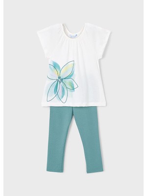 Mayoral Kız Çocuk Baskılı Tişört Tayt Takım Pembe 3723