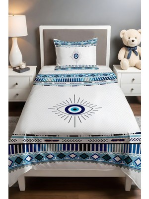 Özgürce Renkli Bohem Nazar Boncuğu Desenli Yatak Seti 160X230CM