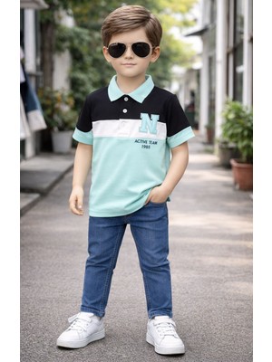 Murat Baby Erkek Çoçuk Kot Pantolon ve Tişört Kombini. Şık ve Rahat