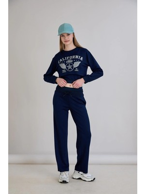 Sortie Collection California Baskılı Modal Eşofman Takımı Indigo