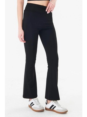 Sortie Collection Kadın Ispanyol Paça Toparlayıcı Yüksek Bel Tayt Siyah