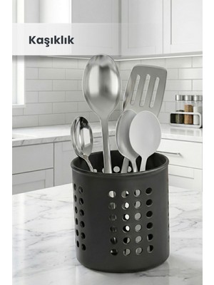 Orvila Kaşıklık - Tezgah Üstü Delikli Kaşıklık-Kepçe-Bıçak Kurutmalık Düzenleyici Organizer