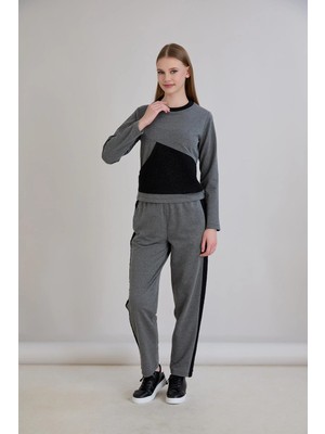 Sortie Collection Triko Garnili Sweatshirt Takım Antrasit