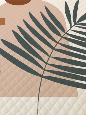 Özgürce Yaprak Desenli Bebek ve Çocuk Tek Kişilik Pike Takımı 160X230 Beyaz