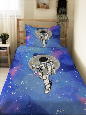 Özgürce Yıldız Desenli Bebek ve Çocuk Tek Kişilik Pike Takımı, 160X220 cm