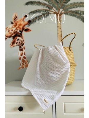 Özgürce Yumuşak Organik Pamuk Bebek Pikesi, Kırık Beyaz, 75X100 cm