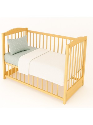 Özgürce 3'lü Bebek Pike Takımı Seti, %100 Pamuk, Lastikli Çarşaf ve Yastık Kılıfı