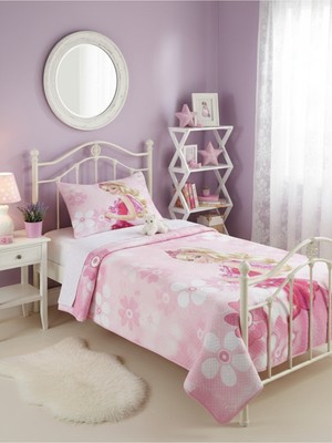 Özgürce Renkli Kız Desenli Bebek ve Çocuk Tek Kişilik Pike Takımı 160X238