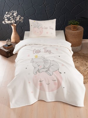 Özgürce Yumuşak Pamuklu Bebek ve Çocuk Odası Waffle Pike ve Yatak Örtüsü