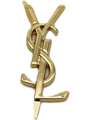 Angel Çanta Aksesuar 7x3 cm Gold Ysl Metal Plaka Etiket Süs