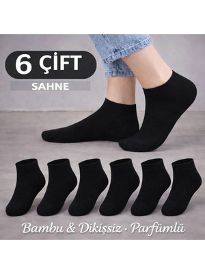Güçlü Çorap 6 lı Unisex Siyah çorap (Bambu-Dikişsiz-parfümlü -yumuşak)