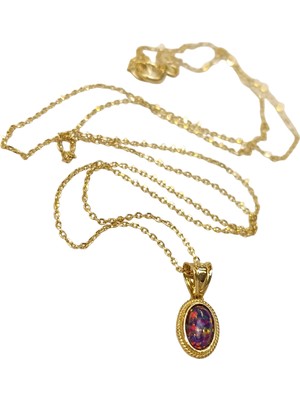 Genel Ateş Opal Kolye 14 Ayar Altın Hd Videolu