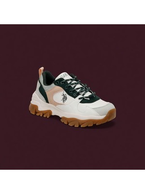 U.S. Polo Assn. Tracky Kadın Spor Ayakkabı Beyaz Düz Tabanlı Modern Tasarım