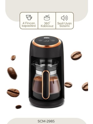 Sinbo SCM-2985 Türk Kahve Makinesi - Rose Gold  – Cam Cezveli, Taşma Önleyici Sensörlü