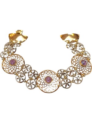 Genel Ametis Taşlı Bileklik Künye 14 Ayar Altın Hd Videolu