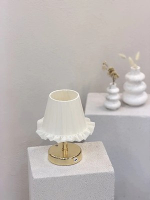 Maison Avf Osmanlı Ipeği Fırfırlı Kablosuz Şarjlı Masa Lambası – Alt Parlak Gold
